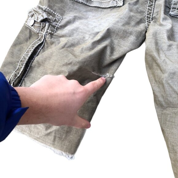 Vintage True Religion Cargo Shorts Size 38 Brown - Picture 7 of 11